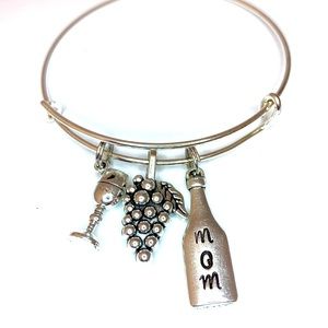 Silverplate Personalized Initial Wine Bracelet